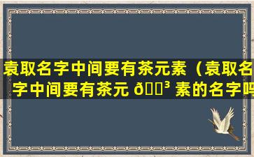 袁取名字中间要有茶元素（袁取名字中间要有茶元 🐳 素的名字吗）